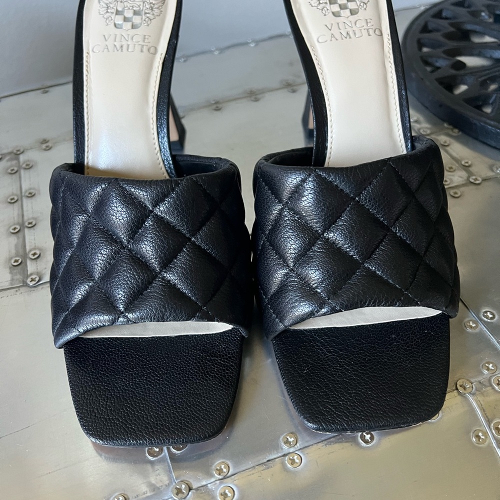 Vince Camuto Black Quilted Heels